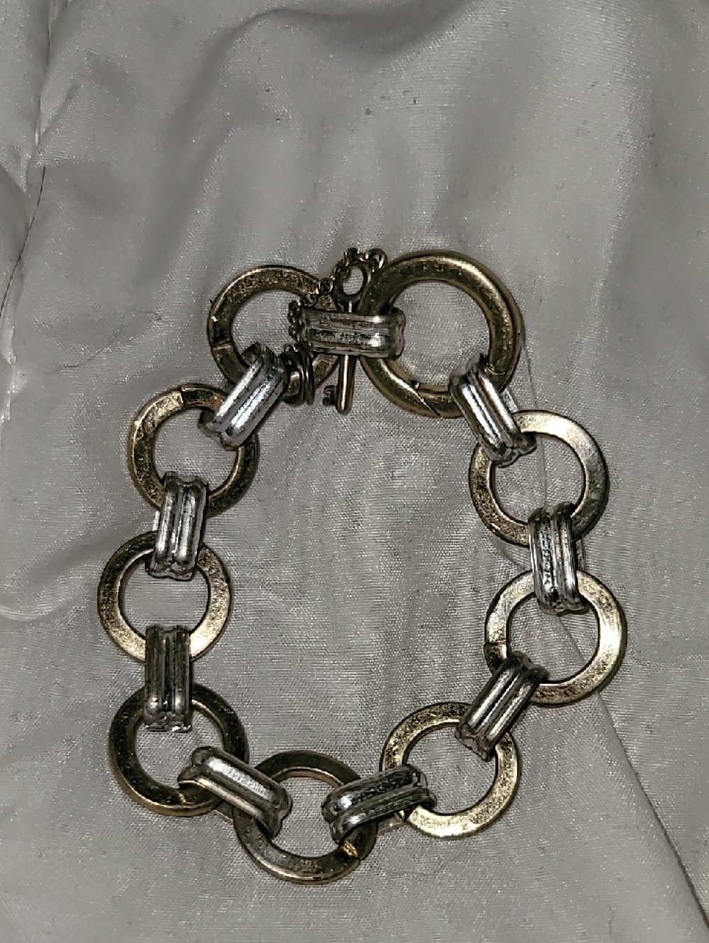 Two-Tone Chunky Link Bracelet - Gold & Silver